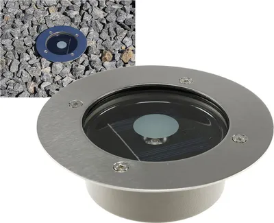 Produktbild von Solar LED Bodenstrahler CTB-R rund ØxH 12x4cm IP44 Edelstahl-Front