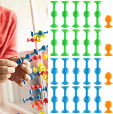 Productafbeelding van Darts met zuignappen - Set van 24 - Zuignapspeeltje - Zuignapdarts - Siliconen speelgoed