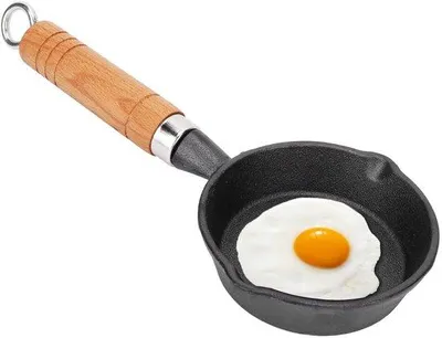Produktbild von Küchentöpfe aus Gusseisen 10 cm - Antihaftbeschichtung - Holzgriff