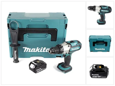 Obrázok produktu pre Makita DDF 451 M1J Akumulátorový vŕtací skrutkovač 18 V 80 Nm + 1x akumulátor 4,0 Ah + Makpac - bez nabíjačky