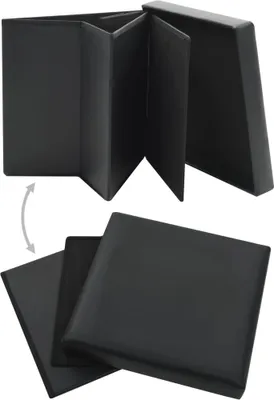 Image de vidaXL Tabouret avec espace de rangement noir similicuir