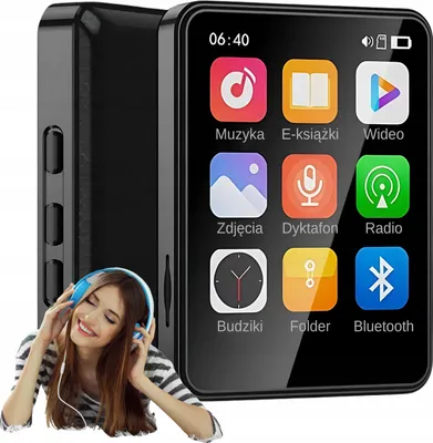 Zdjęcie produktu dla Odtwarzacz Mp3 Mp4 32Gb Bluetooth Głośnik Menu Pl Radio Dyktafon Słuchawki