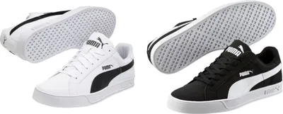 Produktbild von PUMA Smash Vulc Sneakers Unisex Erwachsenen Sneaker Turnschuhe Retro Look, Größe:UK 10 - EUR 44.5 - 29 cm, Farbe:Schwarz (Puma Black-Puma White)