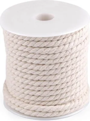 15m Baumwollschnur 5mm gedreht Universalschnur Baumwollseil creme