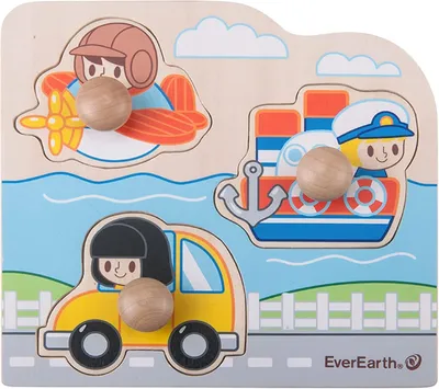 Produktbild von puzzle Voertuigen junior Holz 3 Teile