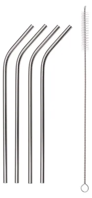 Produktbild von GRÄWE Trinkhalme Edelstahl 4 Stück + Bürste