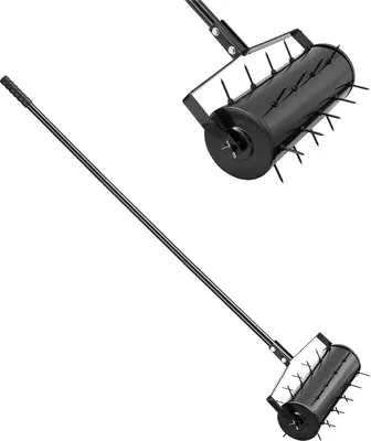 Zdjęcie produktu dla Aerator VEVOR, 435x235x1560mm, wertykulator ręczny, aerator do trawników na ubitych glebach i trawników w ogrodzie, patio, na podwórku, czarny