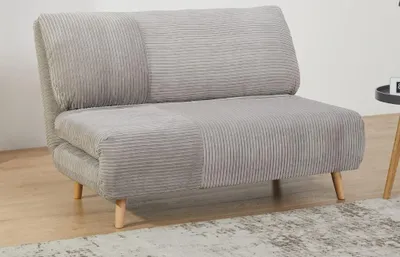 Produktbild von Schlafsofa 2-Sitzer - Cord - Hellgrau - PALULA
