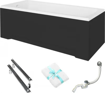 Produktbild von Aqua For You | Besco Optima Badewanne - 140x70cm - Acryl - Mit Verkleidung - Mit Füßen - Siphon Im Set