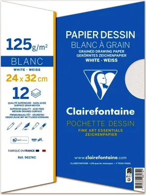 Produktbild von Clairefontaine Mappe Zeichenpapier, 24x32, 125 g