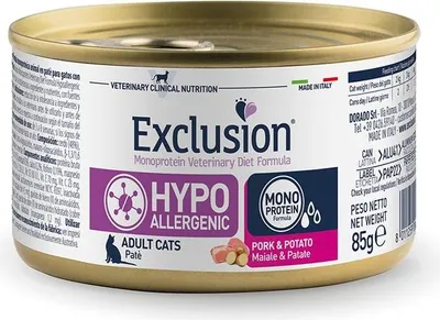 Produktbild von Exclusion Hypoallergenic Cat Schwein & Kartoffel 85 g Katzennassfutter