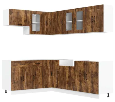 Produktbild von vidaXL 11-tlg. Küchenschrank-Set Kalmar Räuchereiche Holzwerkstoff