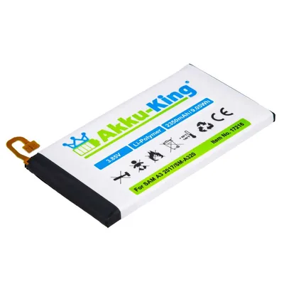 Produktbild von Akku kompatibel mit Samsung EB-BA320ABE - Li-Polymer 2350mAh - für Galaxy A3 2017, A3 2017 4G, A3 2017 4G LTE, A3 2017 TD-LTE, SM-A320