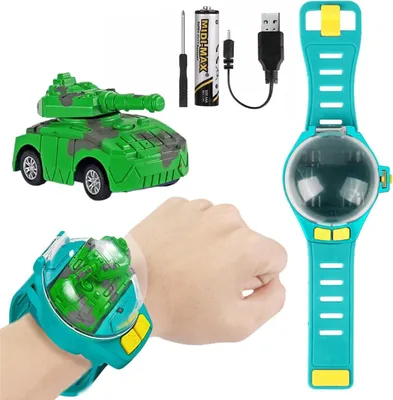 Produktbild von Mini-RC-Auto mit abnehmbarer fuer Kinder, 2,4 GHz, LED-Beleuchtung, USB-Ladefunktion, Legierung, ab 2 Jahren, Panzer, Blau