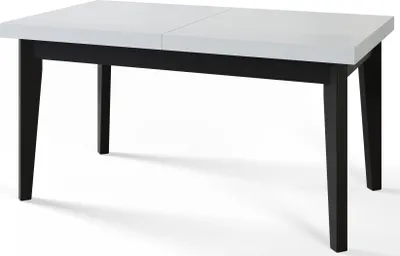 Immagine prodotto di Tavolo da pranzo 140 cm / 180 cm, Tavolo allungabile, Tavolo da cucina, Tavolo da pranzo, Tavolo da soggiorno, Tavolo da camera, Tavolo moderno, Tavolo loft, Gambe nere, Scandinavo, 140x80, Bianco