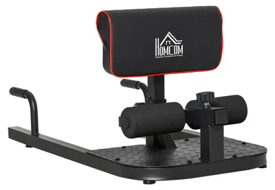 Productafbeelding van Sissy Squat knietrainingapparaat, been- en buiktrainer, 3-in-1, verstelbaar, tot 120 kg, staal, zwart, 50x97x44,5-56,5 cm