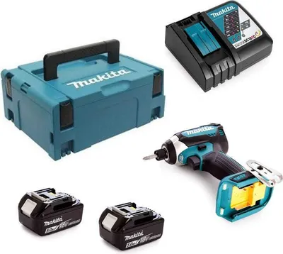 Produktbild von Makita DTD153RTJ, Handbohrmaschine, Schwarz, Blau, 3400 RPM, 3600 RPM, 170 Nm, 1/4"