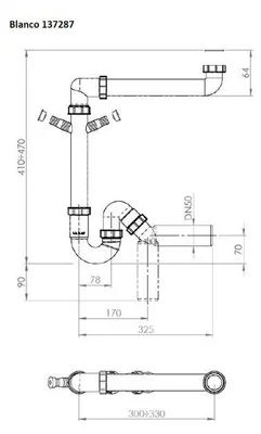 Obrázek produktu pro Blanco sifon 247561 40 nebo 50 mm
