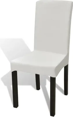 Image de 6 x housse de chaise housse extensible droite couleur crème