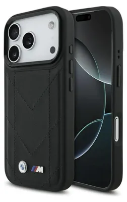 Obrázek produktu pro Prošívaný kryt MagSafe s logem BMW M – iPhone 17 Pro (černý)
