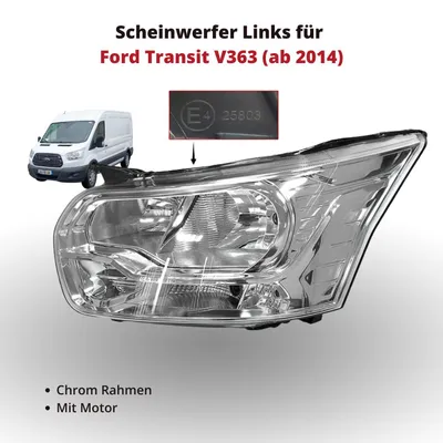 Obrázok produktu pre Predný svetlomet vľavo pre Ford Transit V363 (od roku 2014) | Chrómový rám | Č. 505911