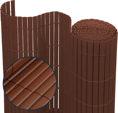 Obrázek produktu pro Jopassy zástěna na soukromí PVC plot hnědý větrolam pro zahradu balkon a terasu 90x400cm