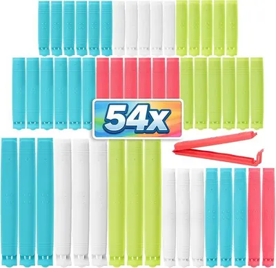 Produktbild von PolkaHome® 54x Plastik-Verschlussclips, Beutelclips in 4 Größen und 4 Farben
