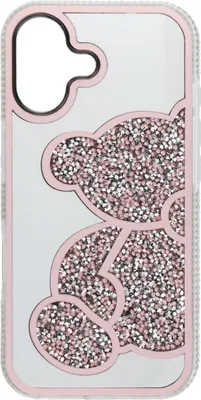 Productafbeelding van Telefoonschaal met teddybeer-motief, compatibel met iPhone 17 Pro, kleur: roze