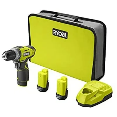 Produktbild von Ryobi RCD1201-220S Akku-Bohrmaschine, 2 Ah Akkukapazität, 12 V Akkuspannung, variable Geschwindigkeit, inklusive 2 Lithium-Ionen-Akkus und Ladegerät