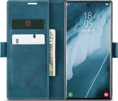 Produktbild von Hülle Samsung Galaxy S22-Ultra Handyhülle Klapphülle Tasche Etui Flip Case Dunkles Zyanblau