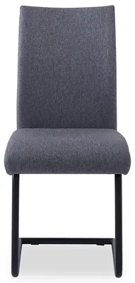 Produktbild von Esszimmerstuhl ALADINO modernes Design, Schwingstuhl Freischwinger Küchenstuhl, Set mit 4 Stühlen Stoffbezug in grau