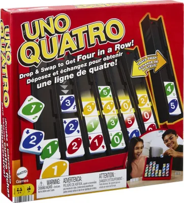 Produktbild von Games UNO Quatro Spiel, Erwachsene, Familie und Spieleabend, Kartenspiel, Abwurf, 7 Jahr(e), Familienspiel