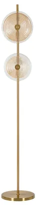 Immagine prodotto di Lampada da Terra VENICE GLAM 30x30x170 cm - Piantana 2 Luci in Metallo Dorato con Paralumi in Vetro a Rilievo - Attacco E14 40W - Design Elegante