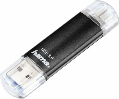 Produktbild von hama USB 3.0 OTG Speicherstick FlashPen "Laeta Twin" 64 GB schwarz