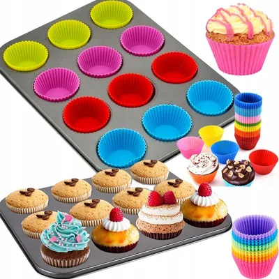 Produktbild von 4sezon Muffinblech mit 12 Silikonförmchen, Backform