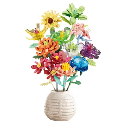 Produktbild von Blumen Bouquet Building Set 1001 Stück, DIY Einzigartige Dekoration Spielbausteine