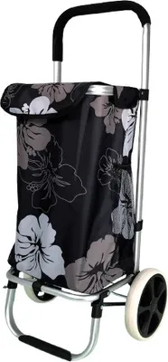 Produktbild von Alu Trolley Einkaufstrolley Tasche Einskaufsroller Einkaufswagen blumen