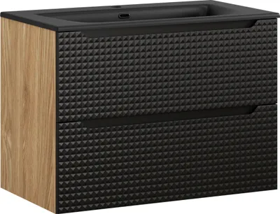 Produktbild von Badezimmerschrank 80Cm Mit Sky-Möbelwaschtisch Schwarz