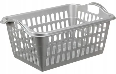 Produktbild von Plast Team Rechteckiger Wäschekorb 45 L Silber