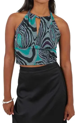 Produktbild von Brave Soul - Trägertop für Damen, Jacquard GT54412 (34 DE) (Schwarz/Grün)