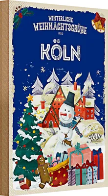 Produktbild von Holzschild Weihnachtsgrüße aus KÖLN 20x30cm