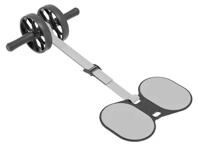 Imagen del producto de Relaxdays, rodillo abdominal, banda de soporte, alfombrilla para rodillas, 2 unidades, para entrenamiento de abdominales, antideslizante, entrenador abdominal, entrenamiento del core, color gris, Imagen generada por IA