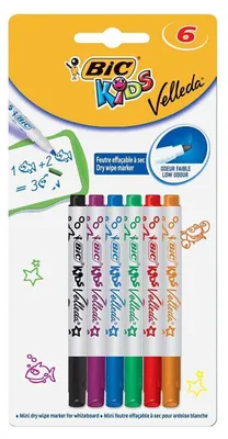 Obrázok produktu pre Popisovač na biele tabule BIC KIDS Velleda Mini, balenie po 6 ks