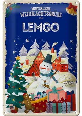 Produktbild von Blechschild Weihnachtsgrüße aus LEMGO 20x30cm