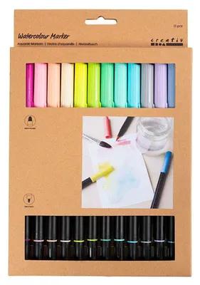 Immagine prodotto di Creativ Company Set di pennarelli acquerellabili 12 colori - penne creative