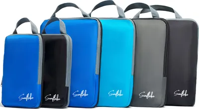 Produktbild von Sunflake Kompressions-Packwürfel Set - 6-teiliges Koffer Organizer Set - 60% Platzersparnis, Packing Cubes für Urlaub und Reisen