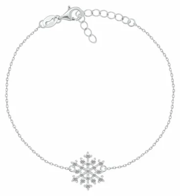 Obrázok produktu pre Strieborný náramok so zirkónmi Snowflake BRC253W