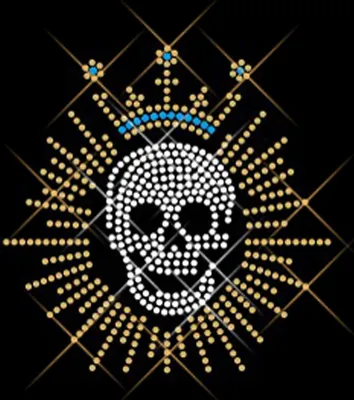 Produktbild von Strassstein Motiv "Totenkopf mit Krone"