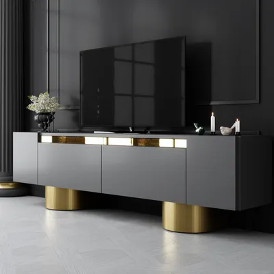 Produktbild von Skye Decor, Bohem - Anthracite, Gold, TV-Schränke, Anthrazit, 180 x 50 x 30 cm