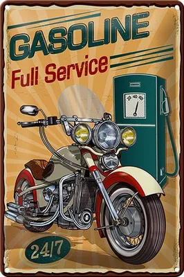 Produktbild von Blechschild Retro 20x30cm Gasoline full service 24/7